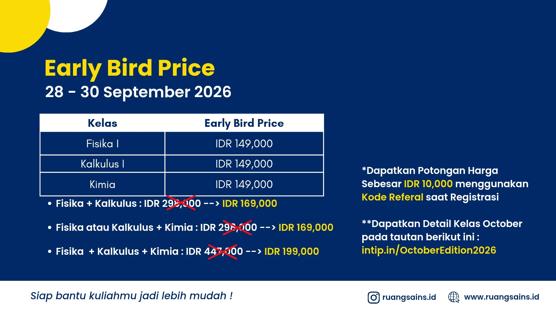 06 F Harga Early Bird Price Website October